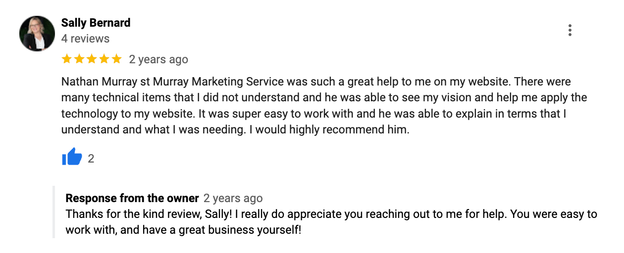 Sally Bernard review screenshot