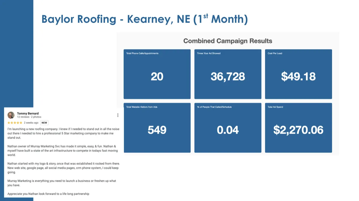 Baylor Roofing proof screenshot 1