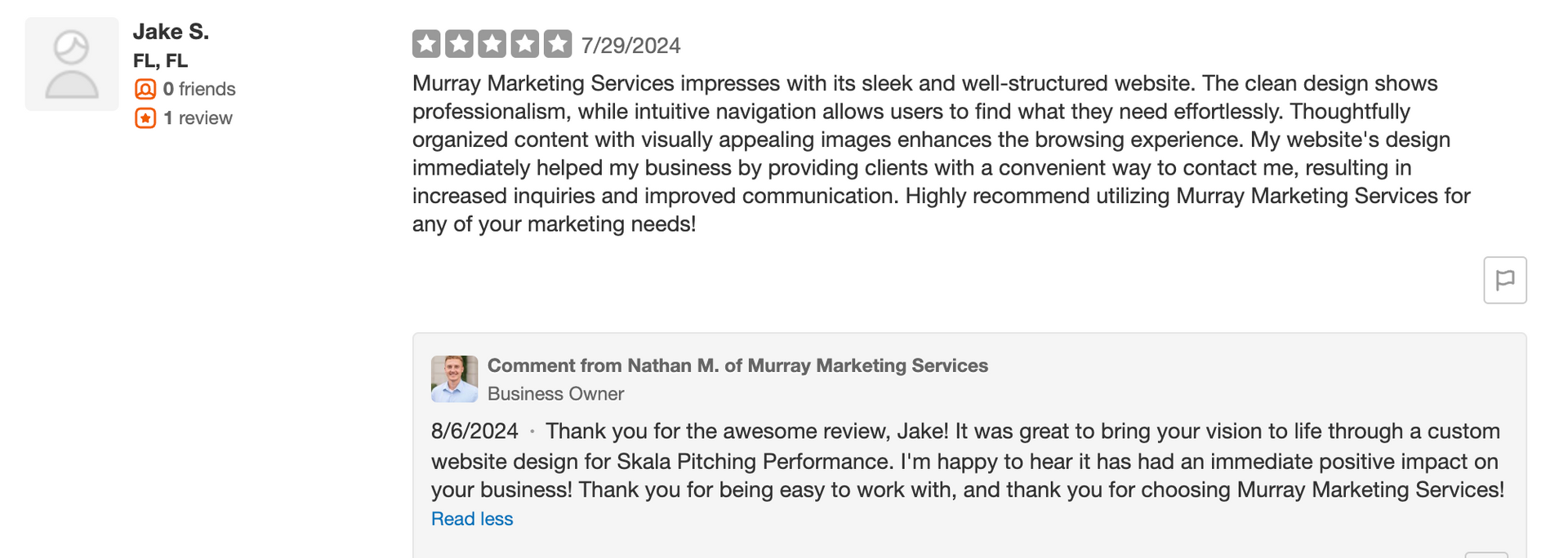 Jake S. review screenshot
