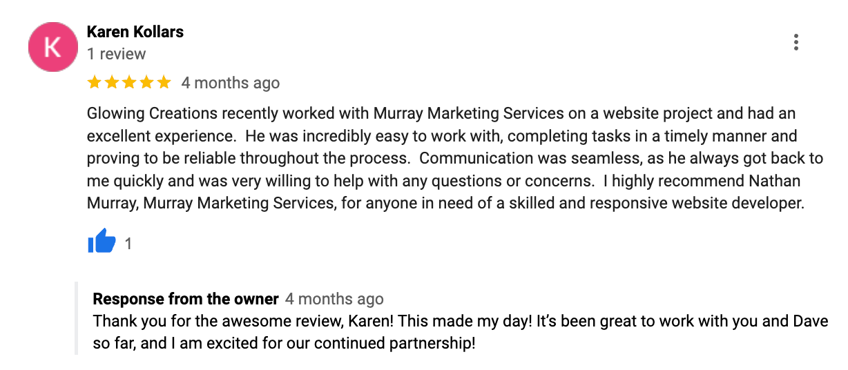 Karen Kollars review screenshot