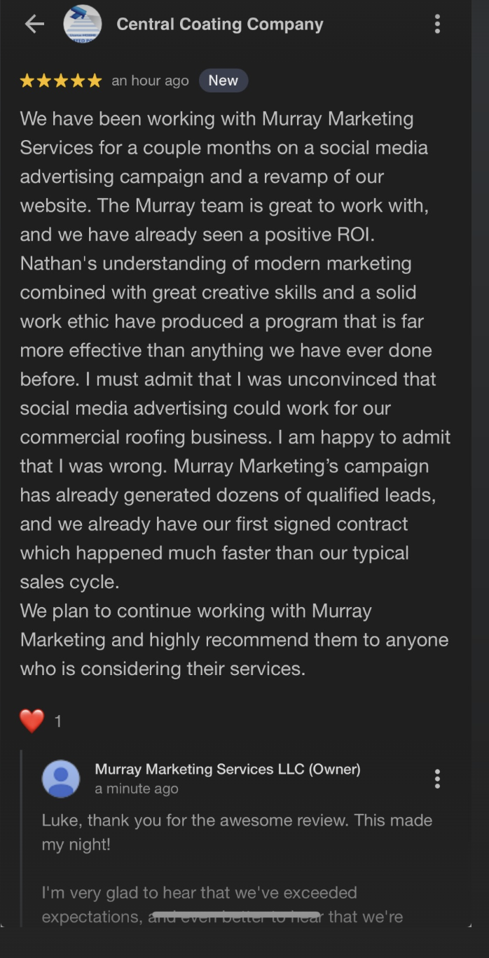 Central Coating Company review screenshot