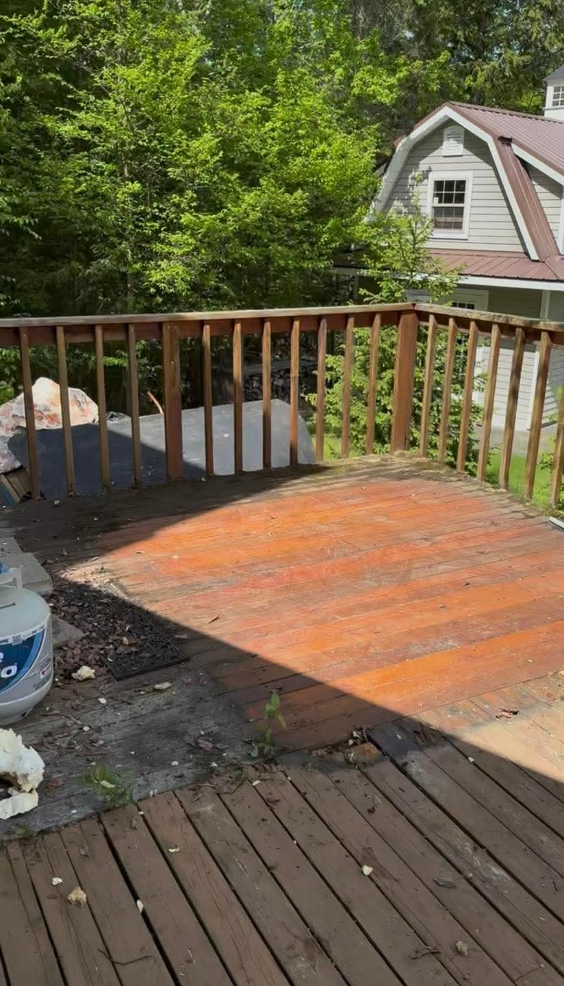 After: Empty cleared deck with pool removed