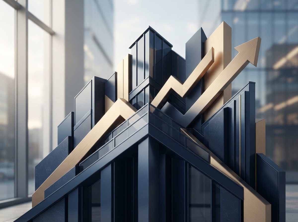 Abstract representation of business growth and stability