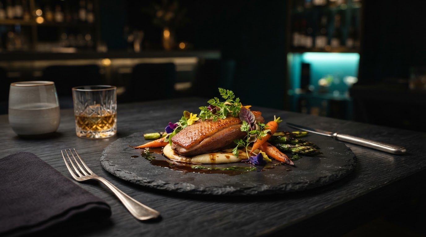 Plato gastronómico premium — eDeli une el sabor con el dato