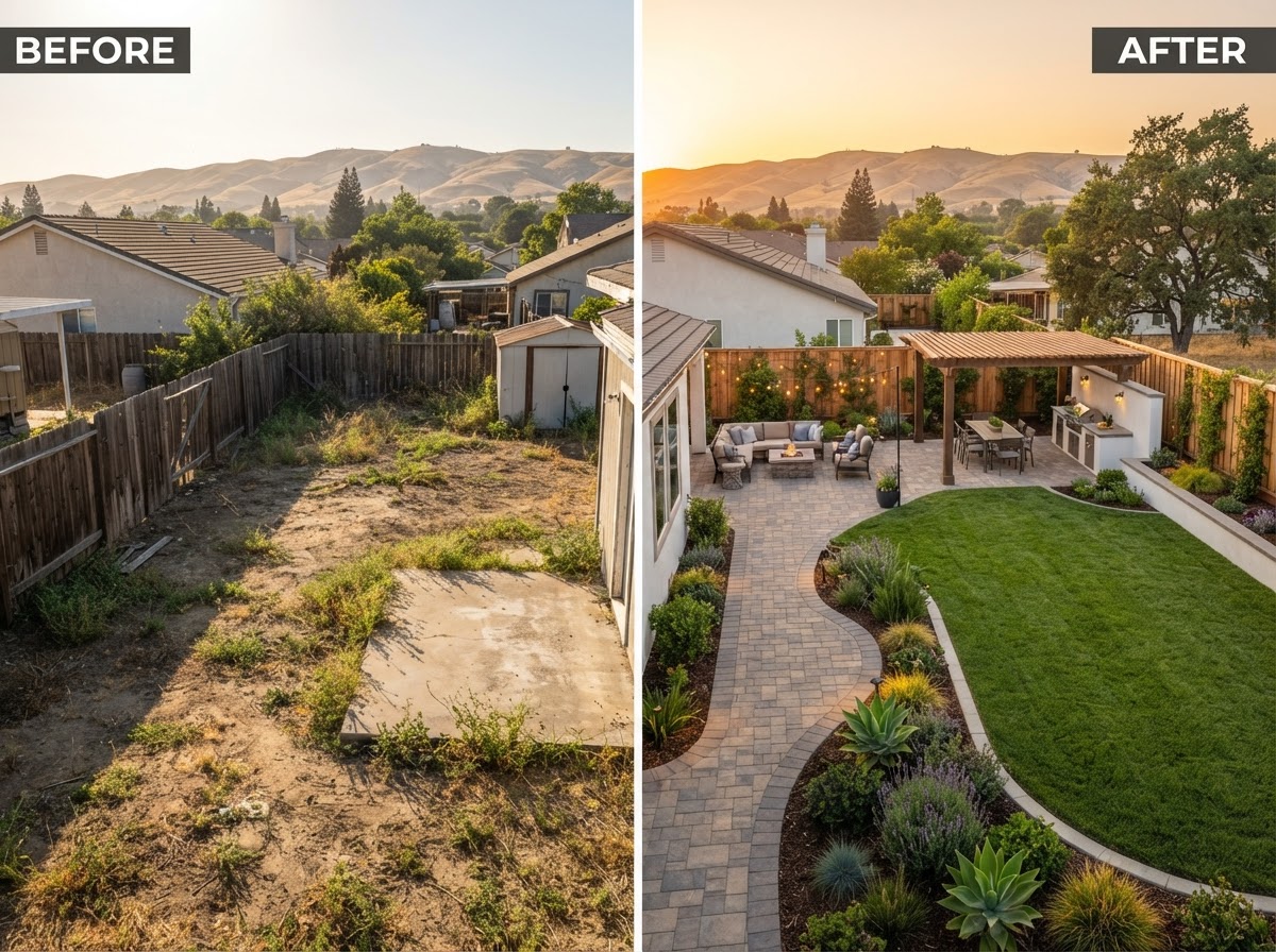 Full backyard landscape transformation in the East Bay