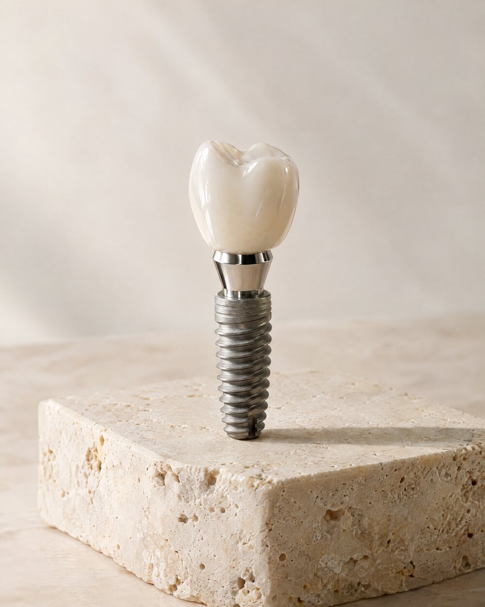 Dental implant on stone