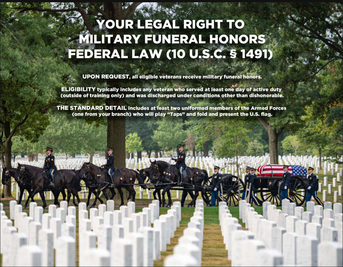 Your Legal Right to Military Funeral Honors - Federal Law (10 U.S.C. § 1491)