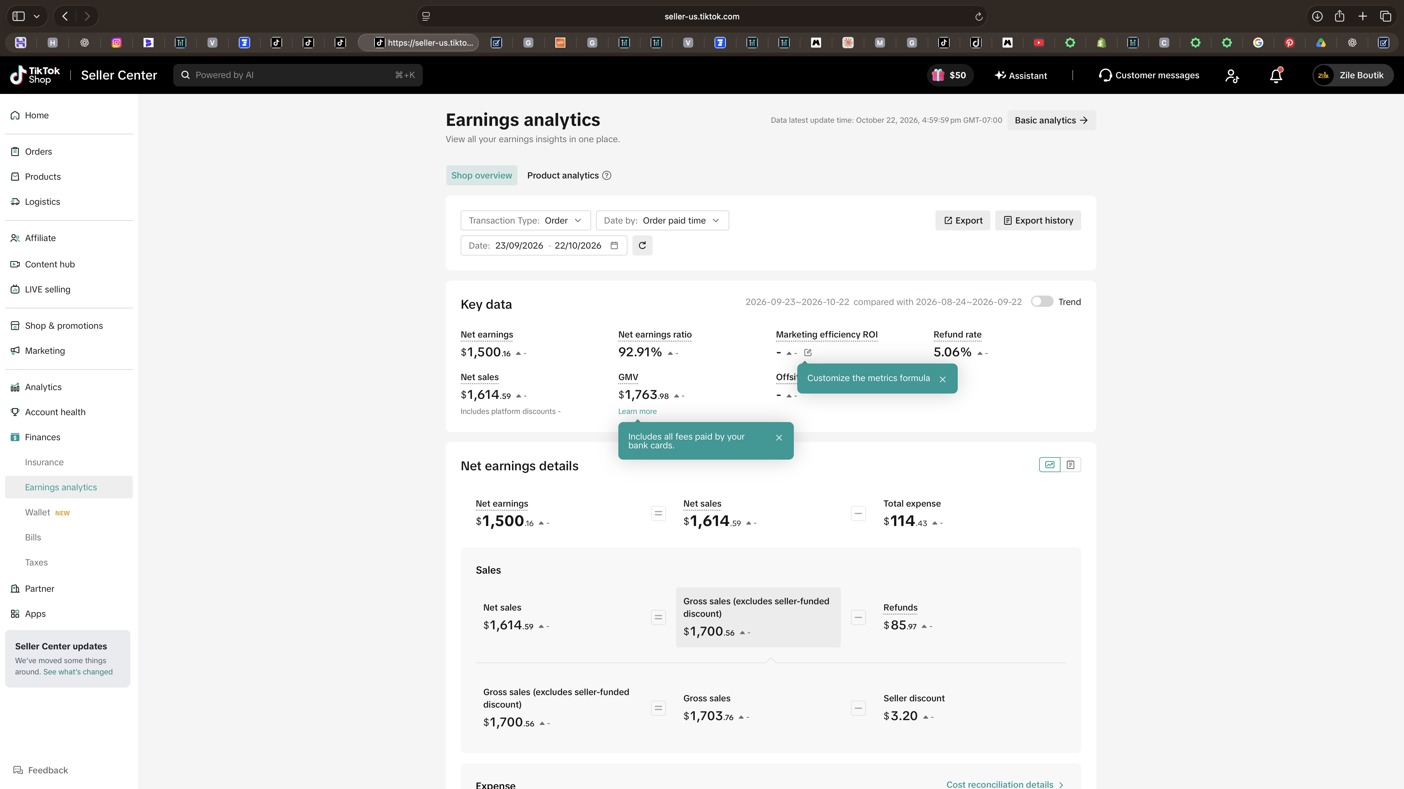 Prèv TikTok Shop - earnings