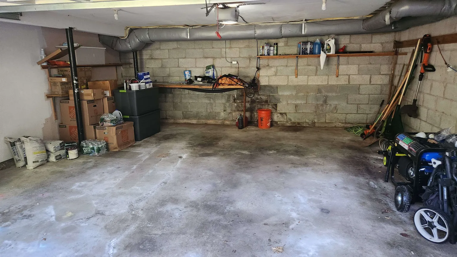 Spotless, organized garage and storage wall after Anchorline haul-away