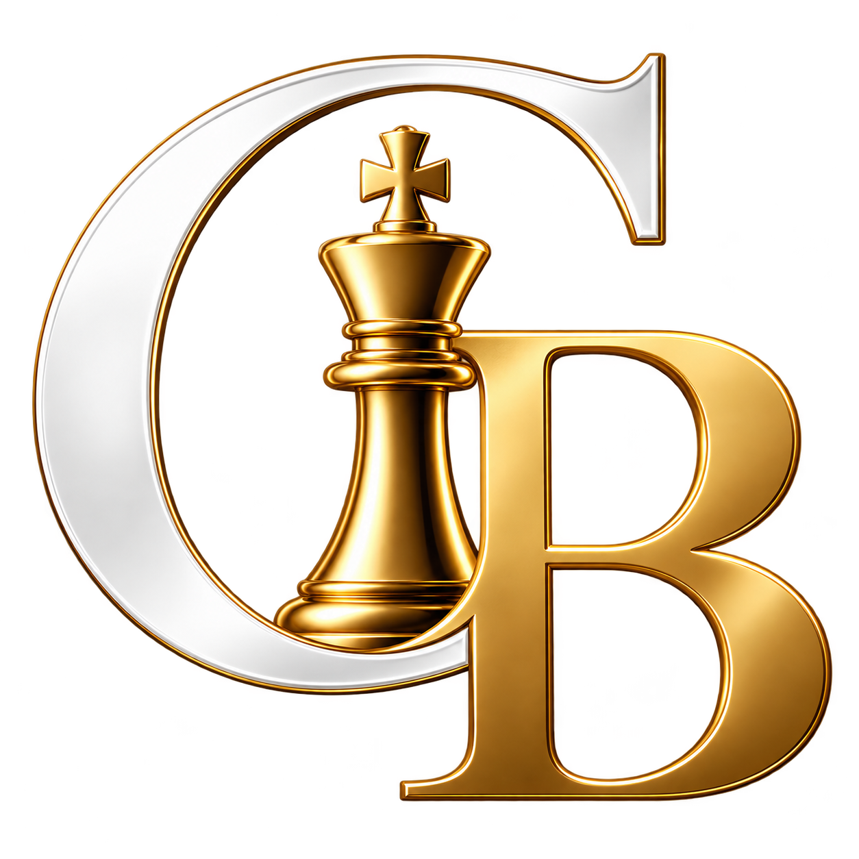 Chess Bookkeeping & Payroll CB monogram emblem featuring a polished silver and emerald chess king.