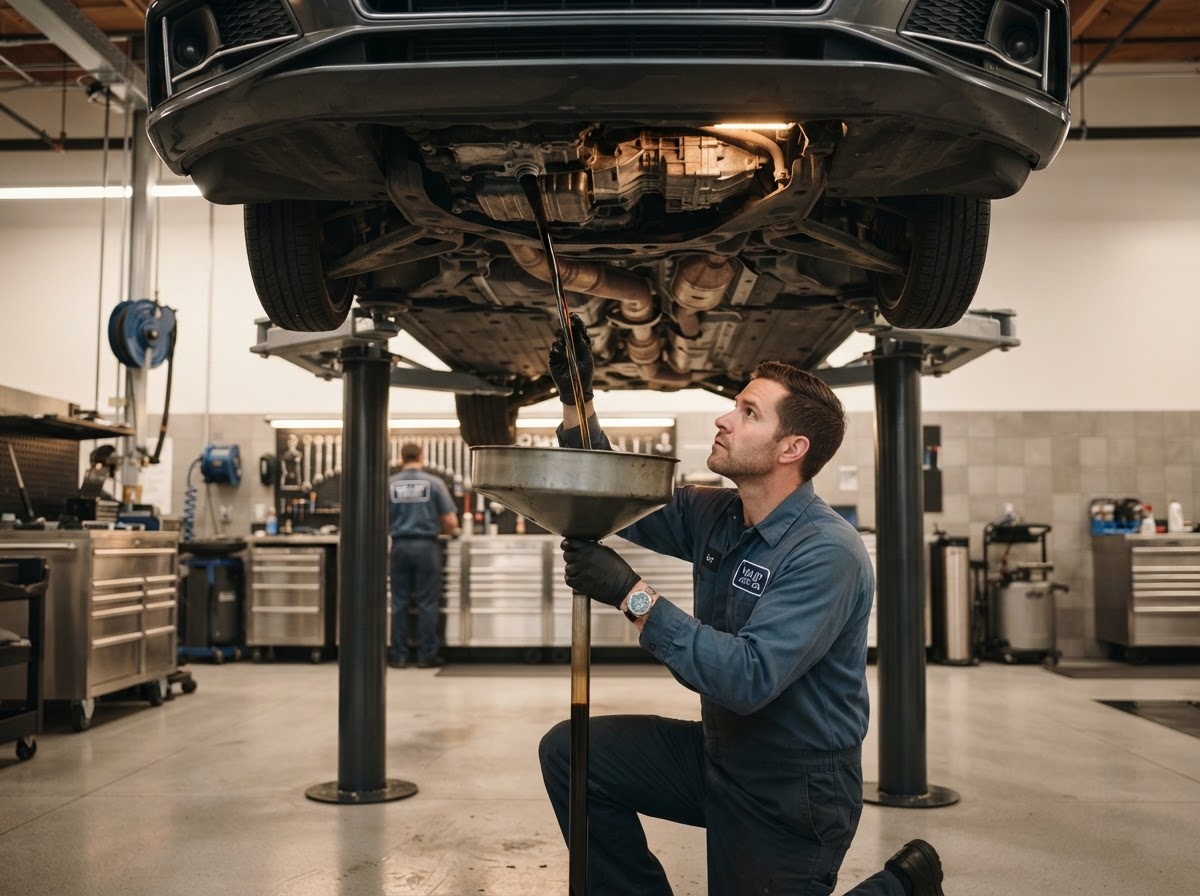 Oil change and routine maintenance service performed at a Concord auto repair shop