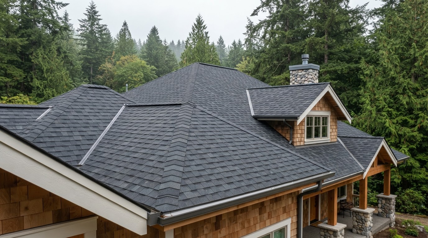Roofing project on a home in the Puget Sound region
