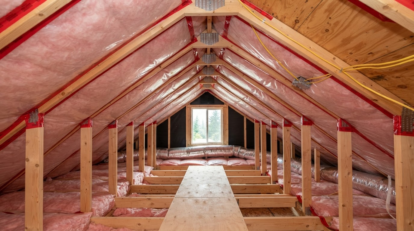 Attic Insulation project on a home in the Puget Sound region