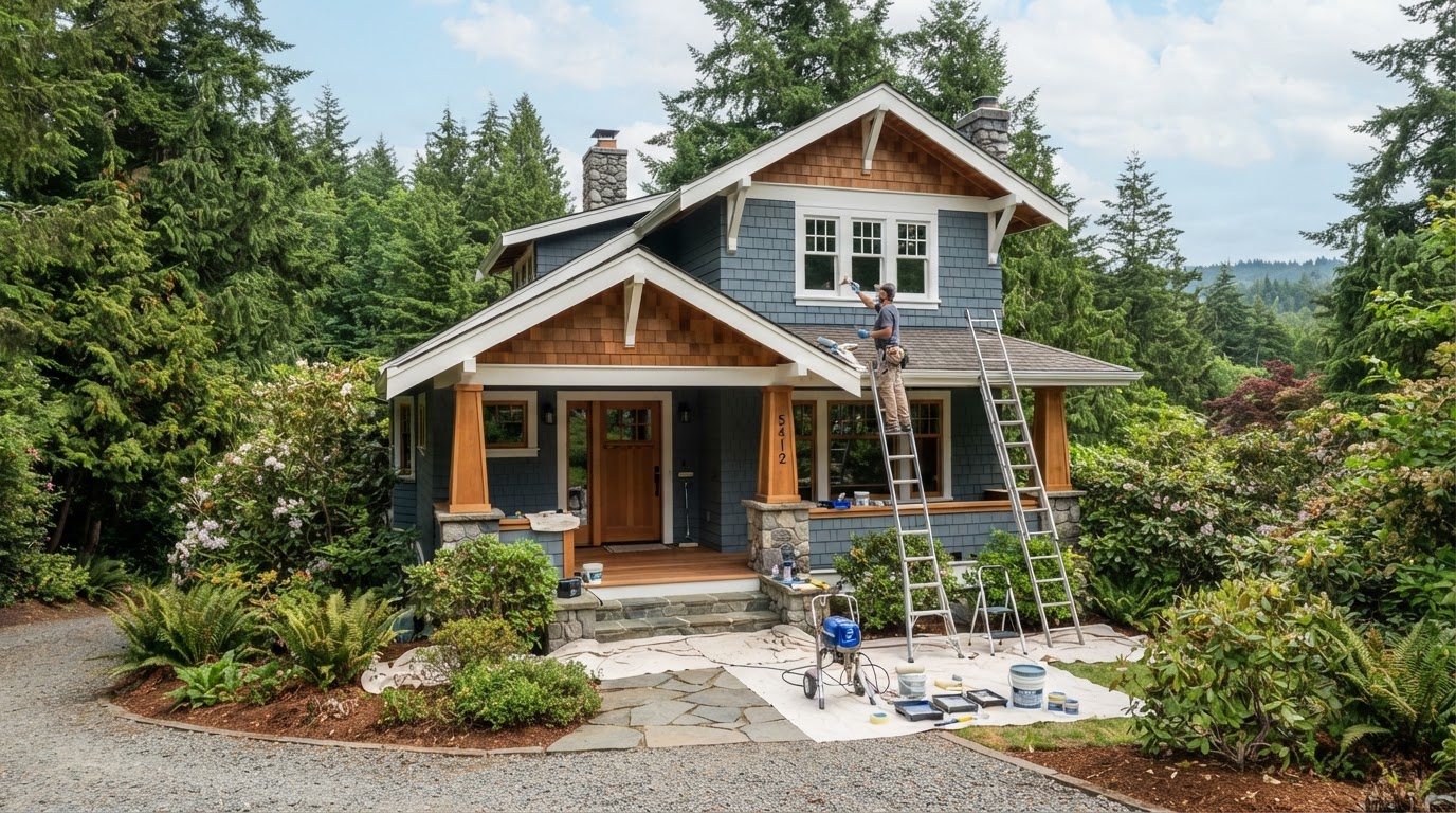 Interior & Exterior Painting project on a home in the Puget Sound region