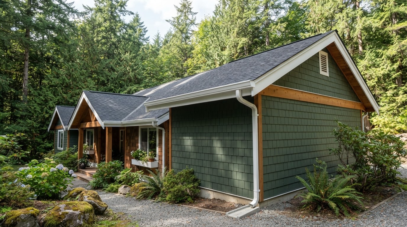 Gutters project on a home in the Puget Sound region