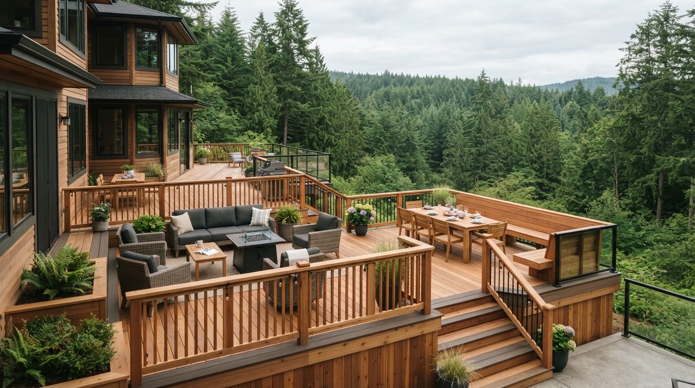 Decking project on a home in the Puget Sound region