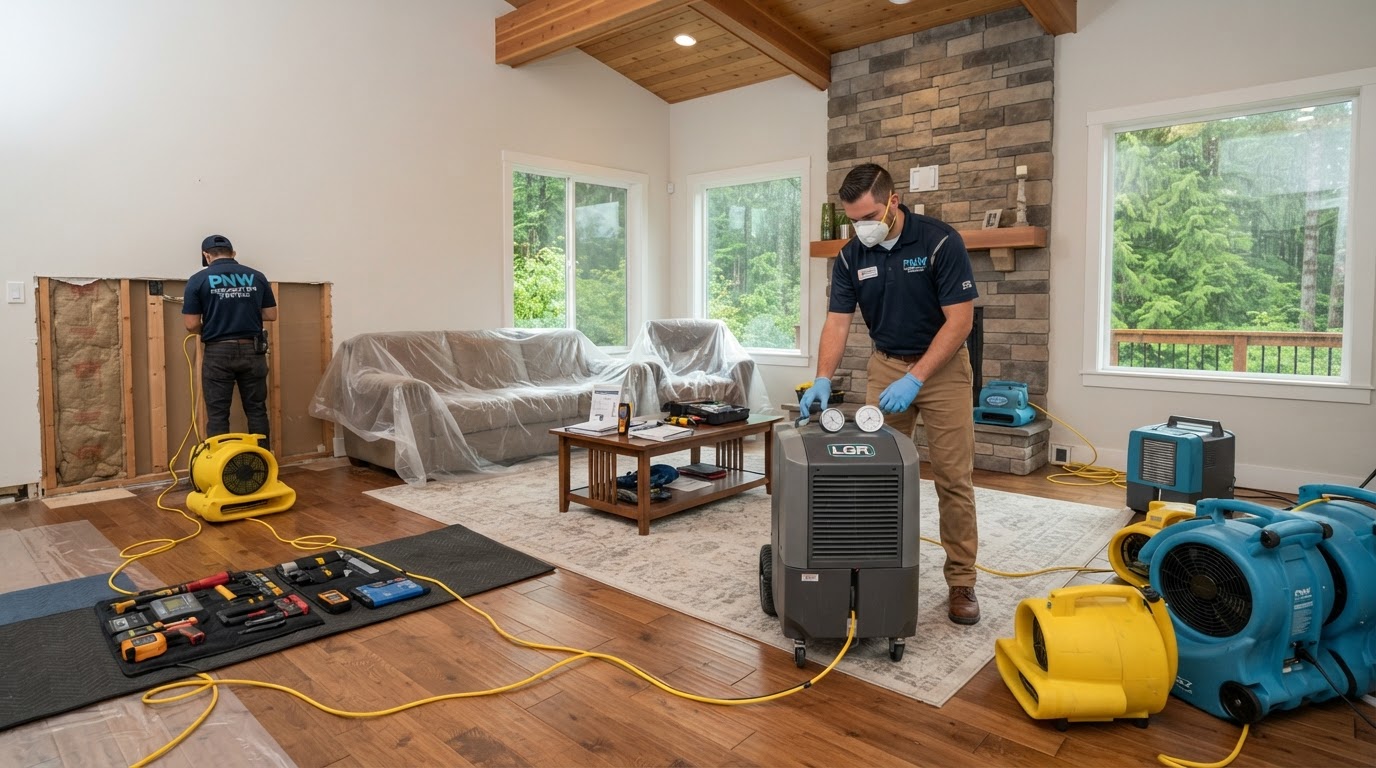 Property Restoration project on a home in the Puget Sound region