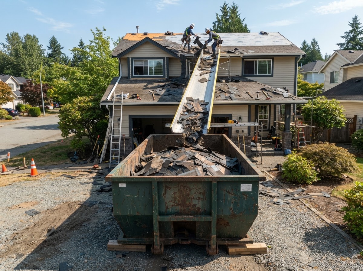 Roofing dumpster rental in Wesley Chapel