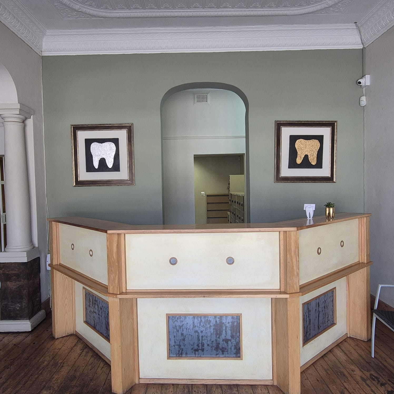 Reception counter and waiting area inside our Polokwane dental practice