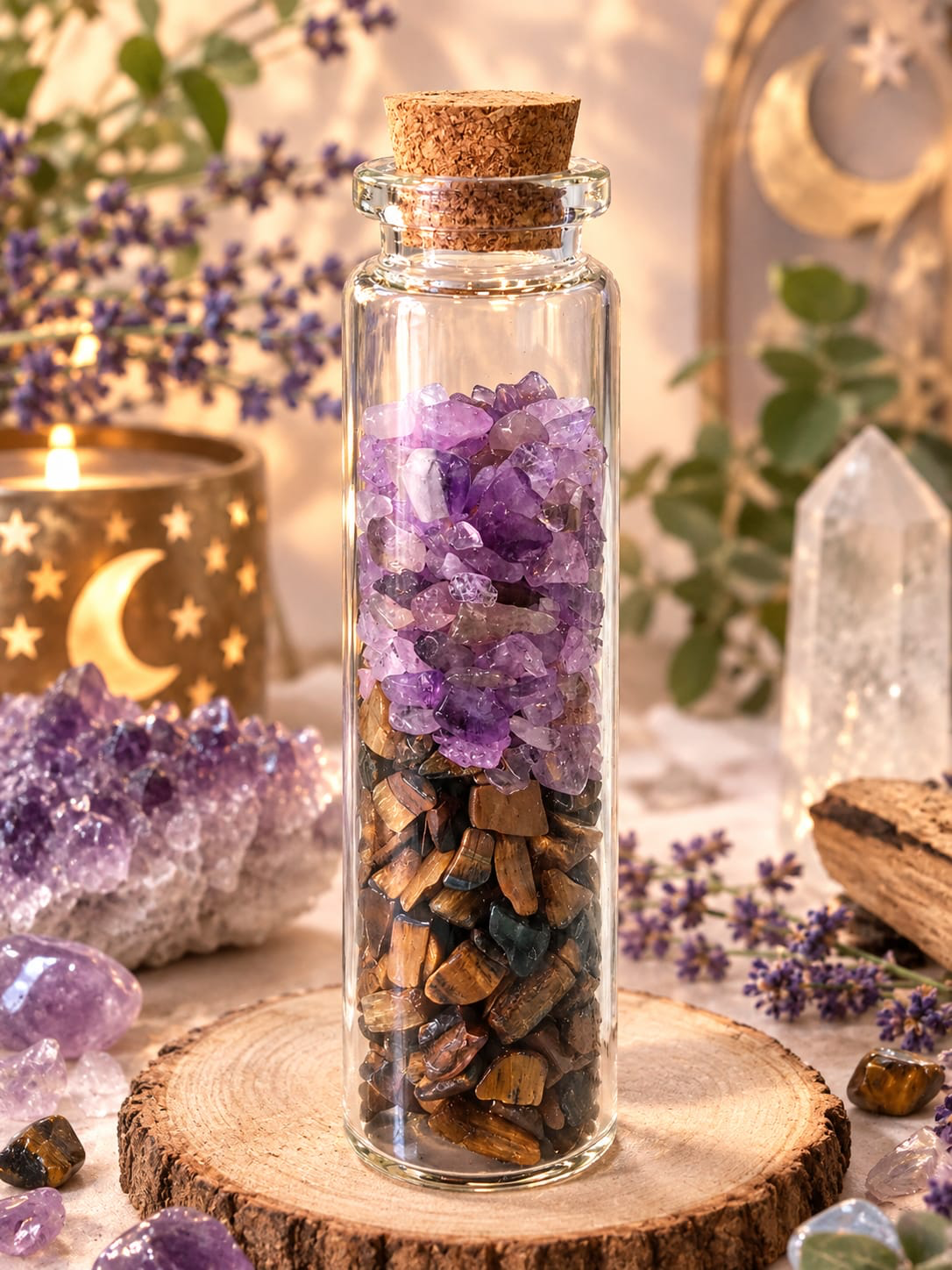 Botella con minerales
