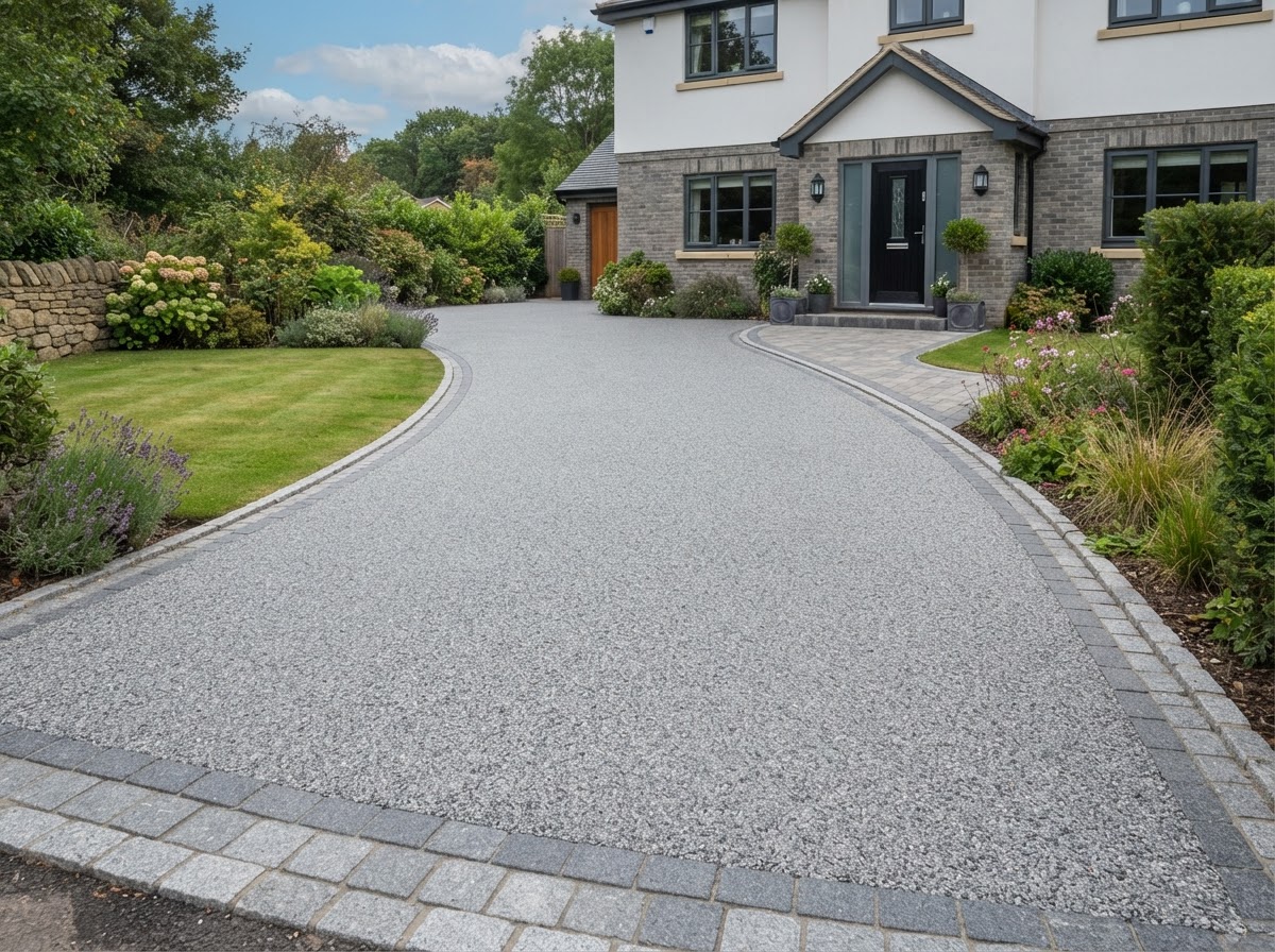 Completed resin bound driveway project in South Devon