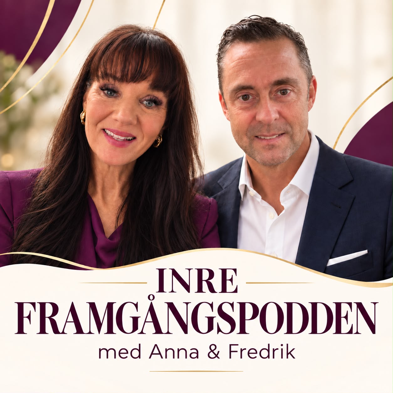 Omslag till podden Inre Framgång med Anna & Fredrik, med poddens titel och ett foto av Anna och Fredrik.