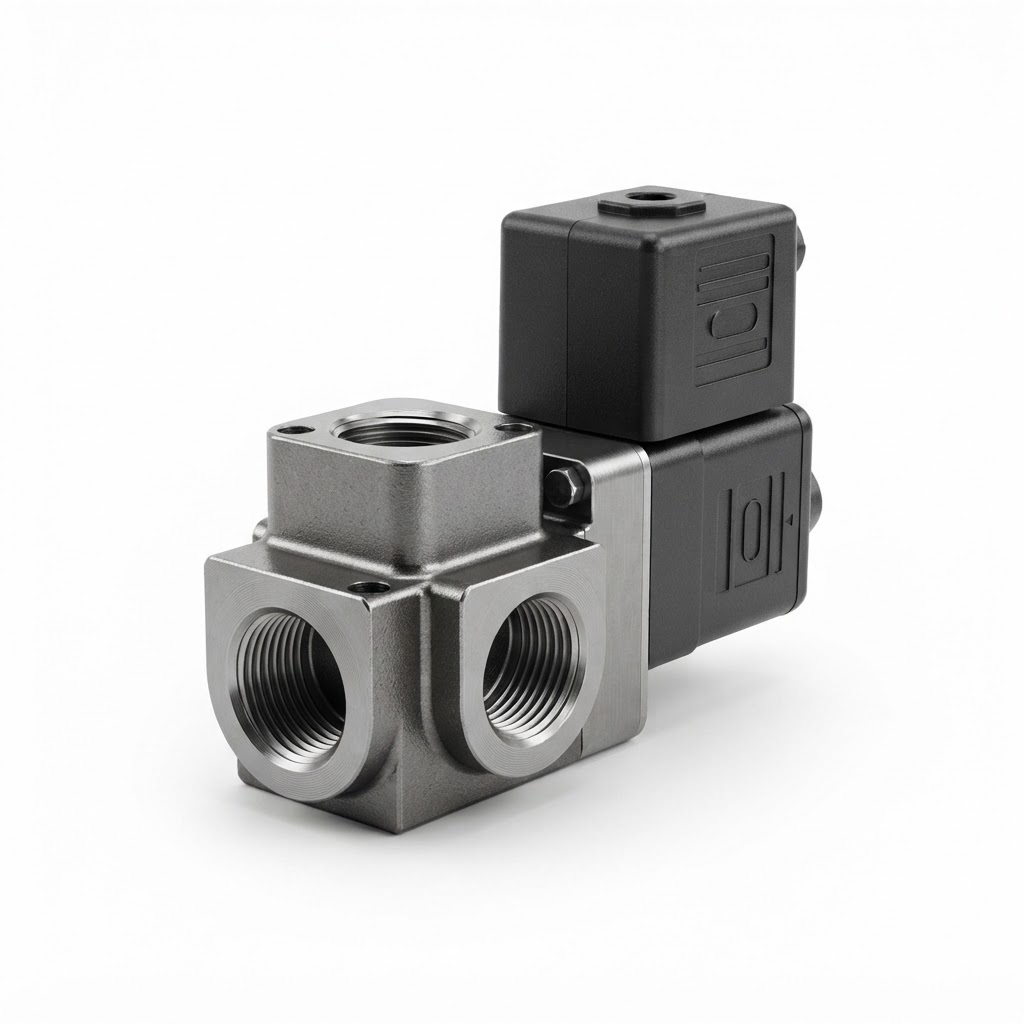 Hydraulic directional solenoid control valve block