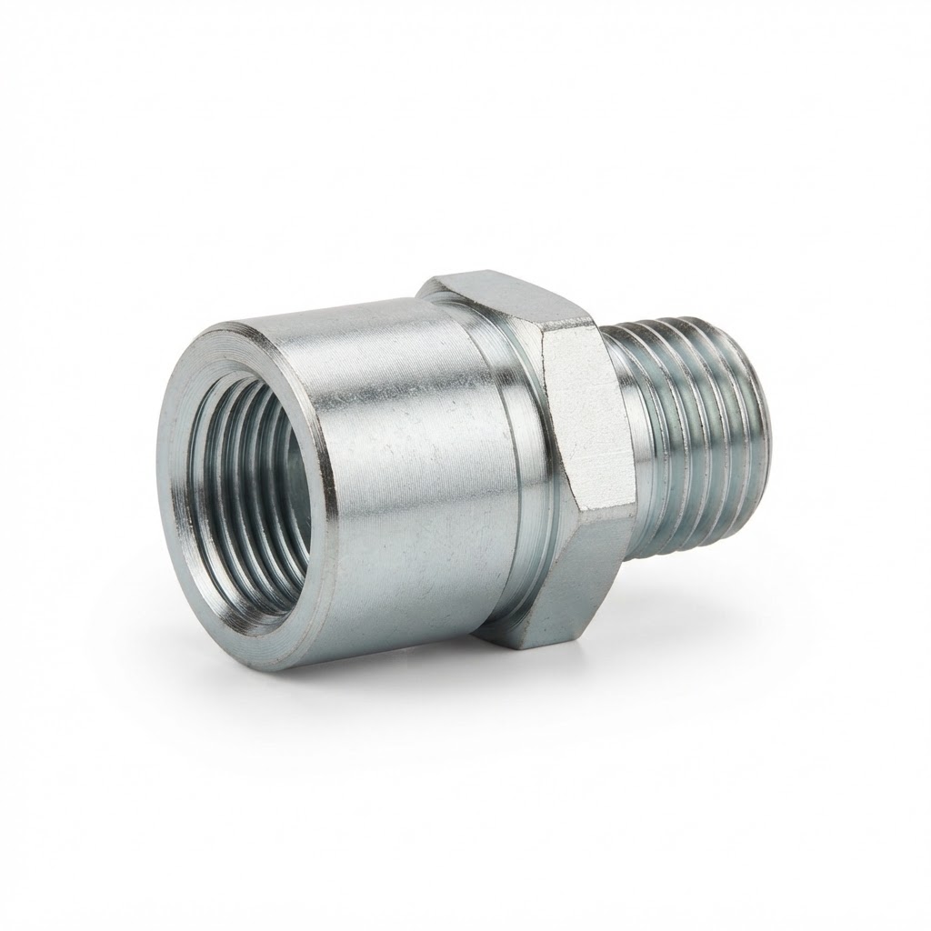 Zinc-plated hydraulic threaded adapter fitting