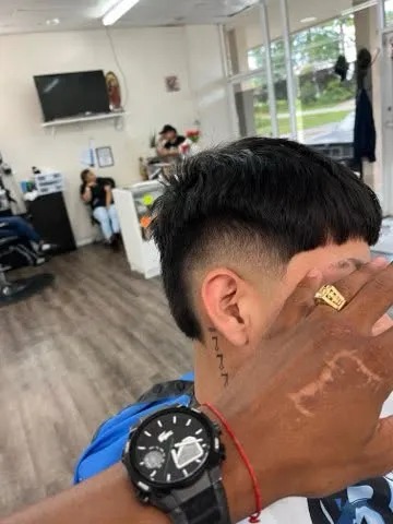 Modern Mid Burst Taper Fade & Textured Caesar Fringe