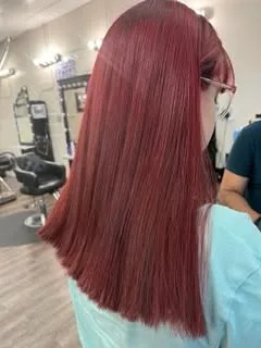 Radiant Ruby Red Color Melt & Sleek Silk Press