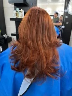Radiant Auburn Copper Color Melt & Layered Curls