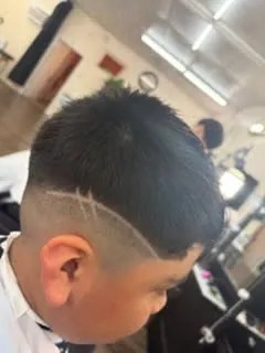 Side Profile Kids Fade with Custom Freestyle Art