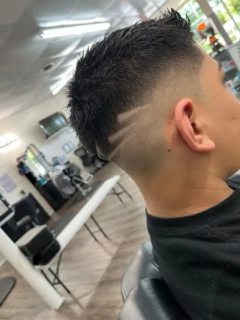 Spiky Fade with Dual Razor Slash