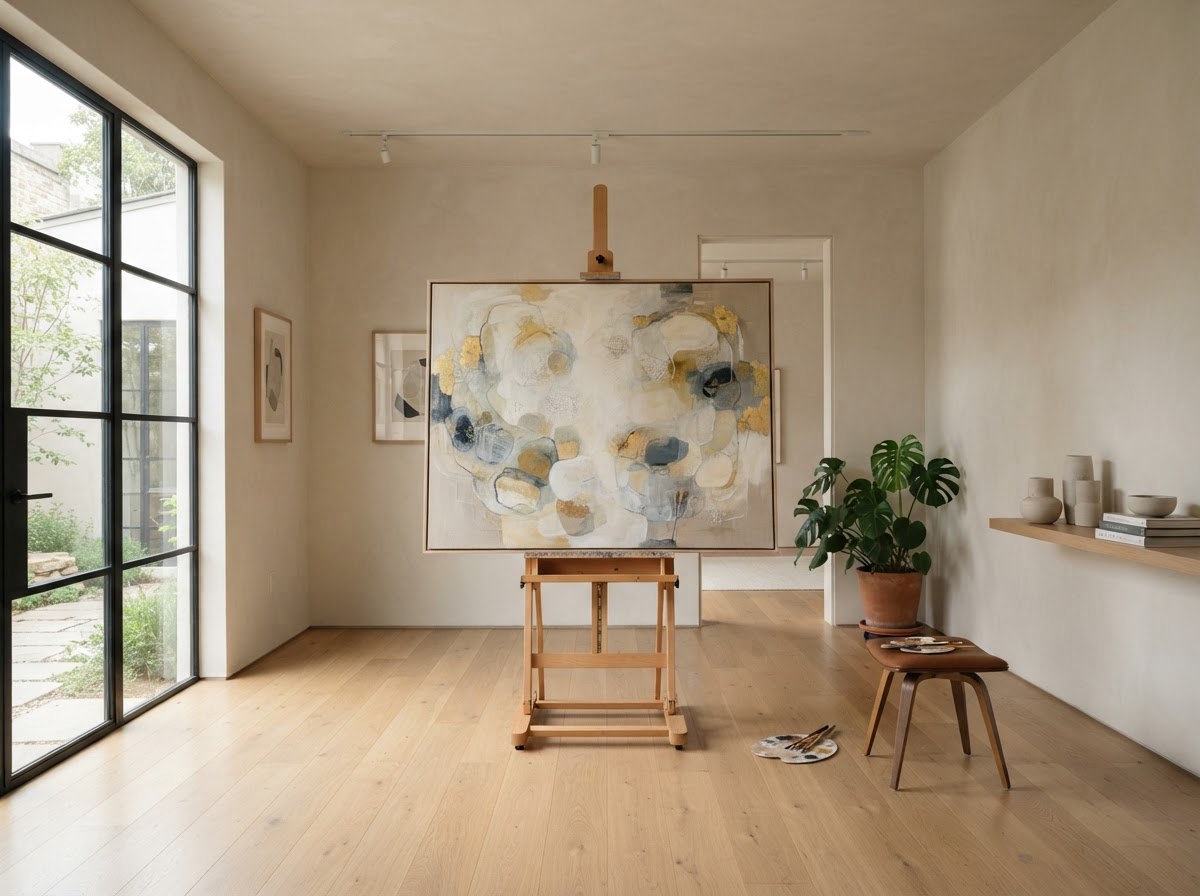 Placeholder still — digital art experience in golden tones