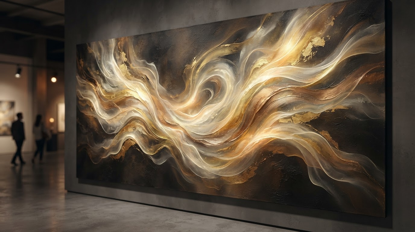 Placeholder artwork — abstract fine art in terracotta and bronze tones