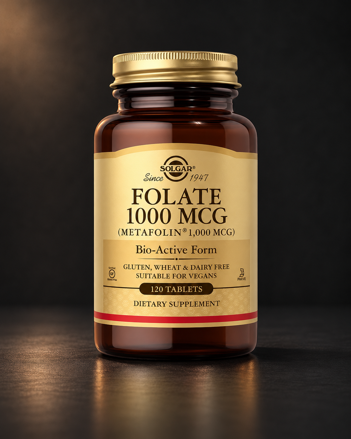 Solgar Folate (Metafolin) 1000 mcg (120 Tablets) — Vitamins