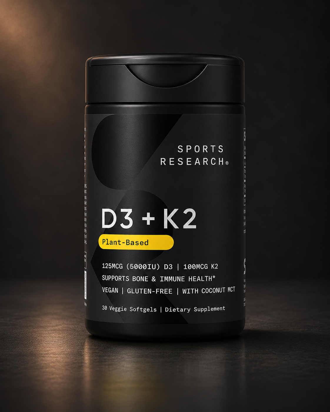 Sports Research D3 + K2 Plant-Based (30 Veggie Softgels) — Vitamins