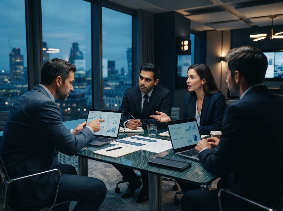 VibrancySurge consulting team collaborating in a modern office