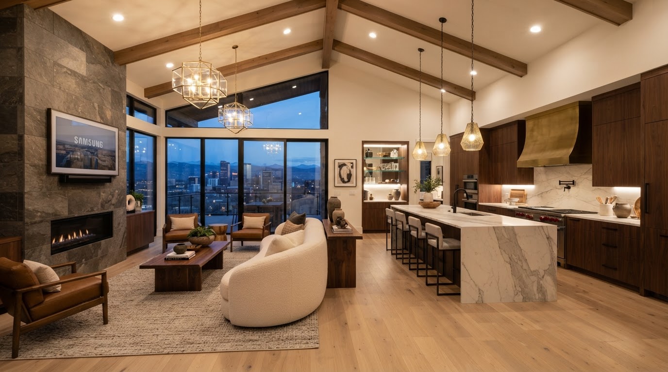 Luxury modern Denver home interior lighting
