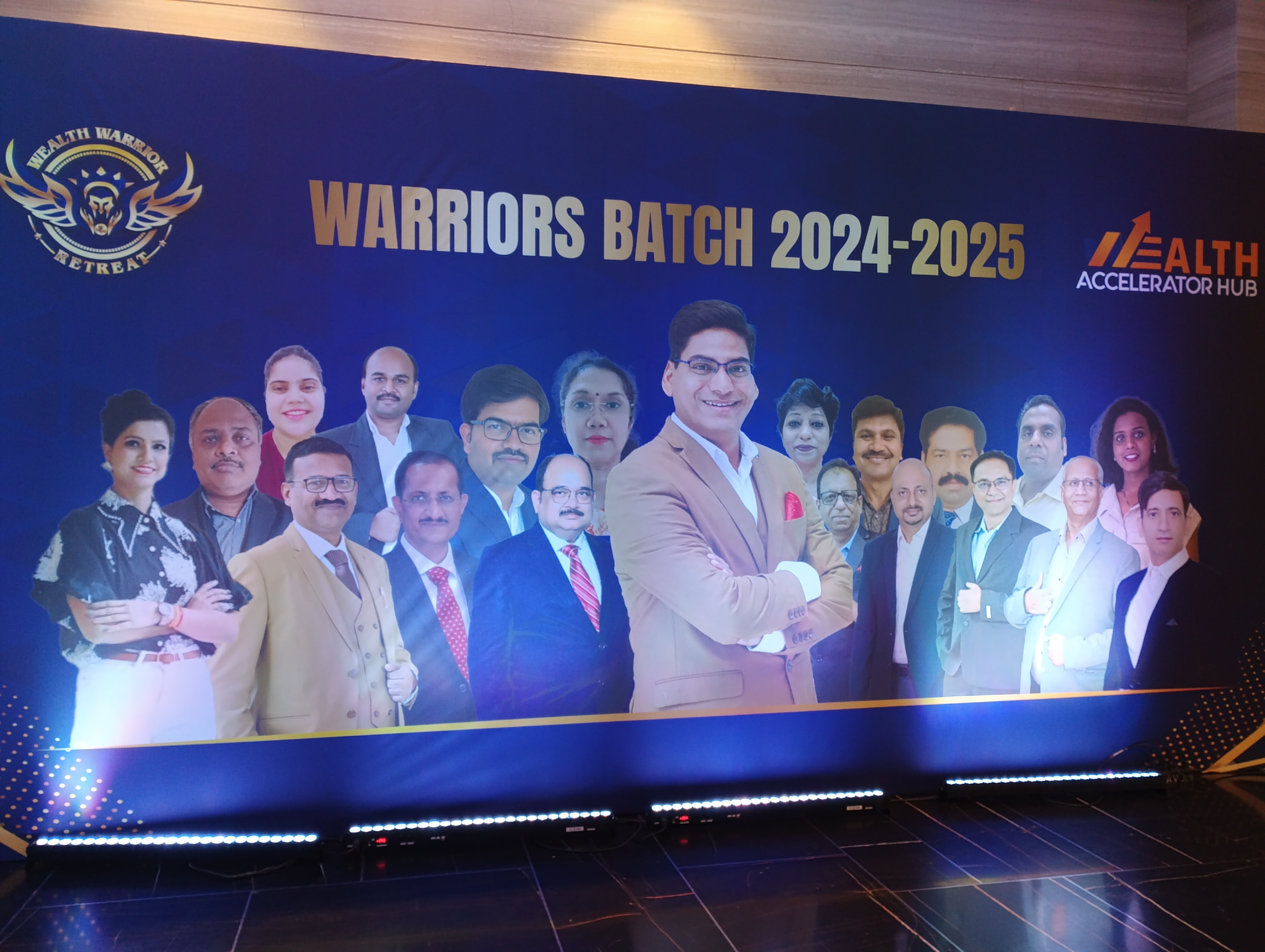 Warriors Batch 2024-2025 Hall of Fame showcase wall featuring Thandavarayan M. at Wealth Accelerator Hub