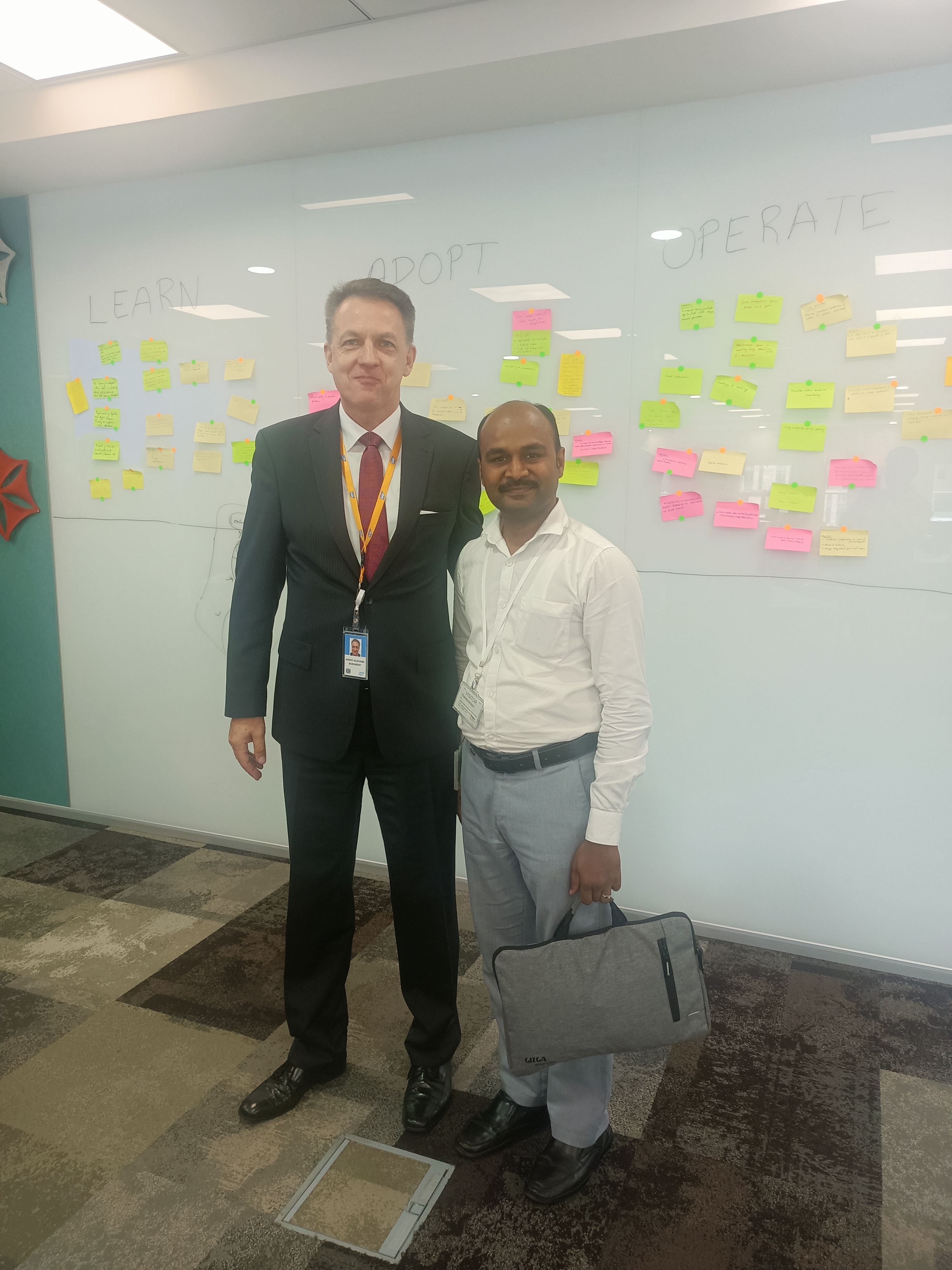 Thandavarayan M. during an executive SAP learning and transformation workshop (Learn, Adopt, Operate)