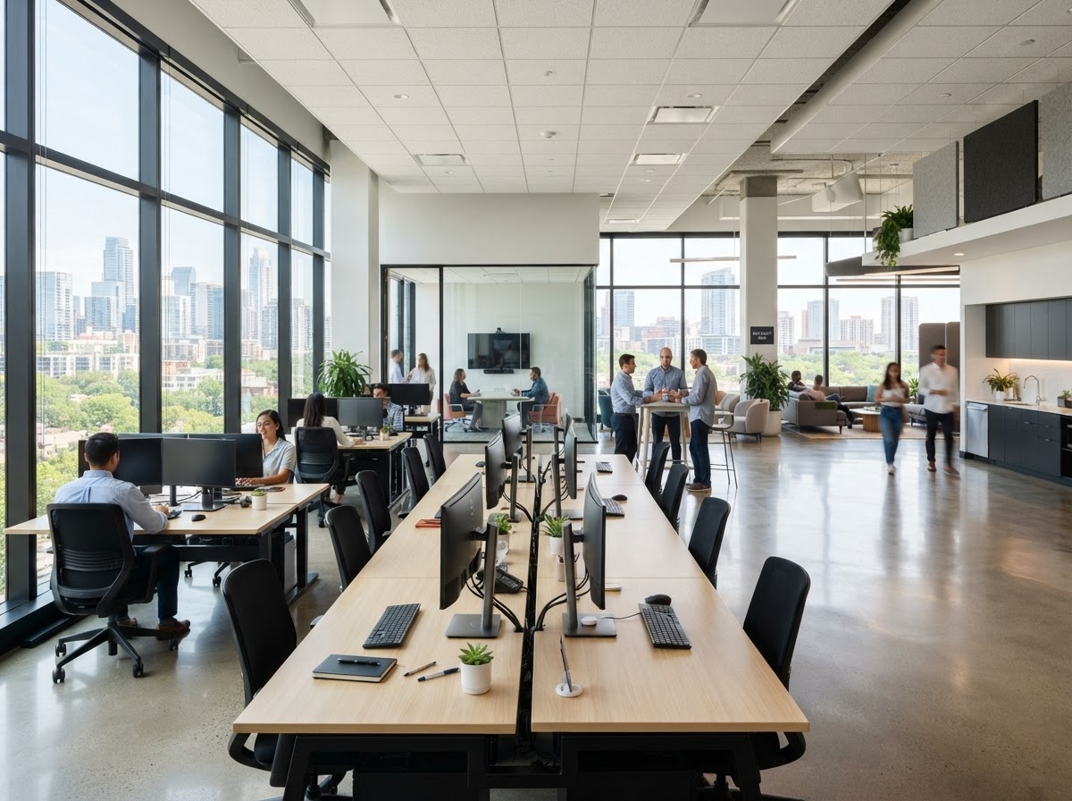A clean, modern office workspace