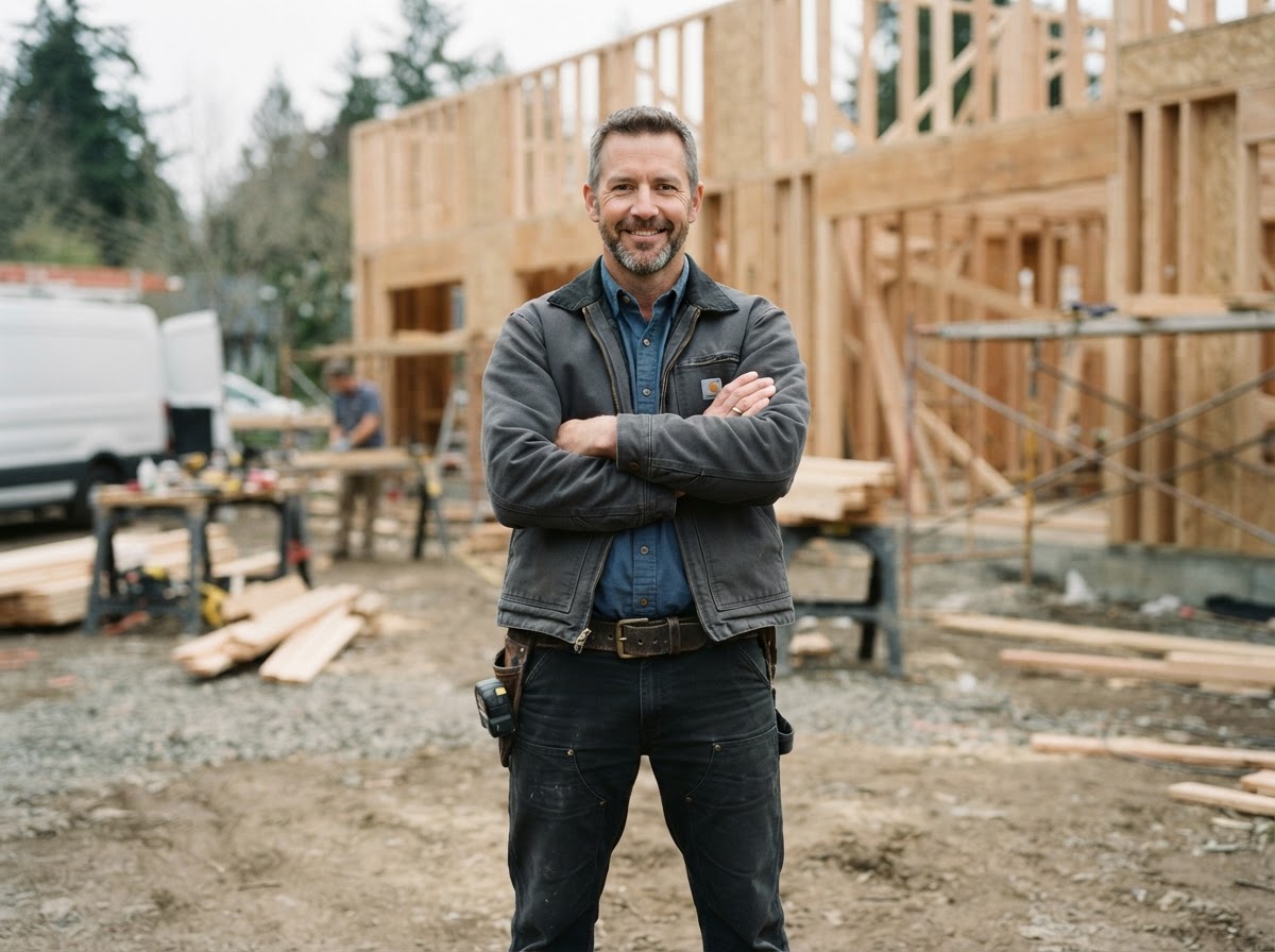 Noah Villard, owner of Villard Ventures, on a residential job site
