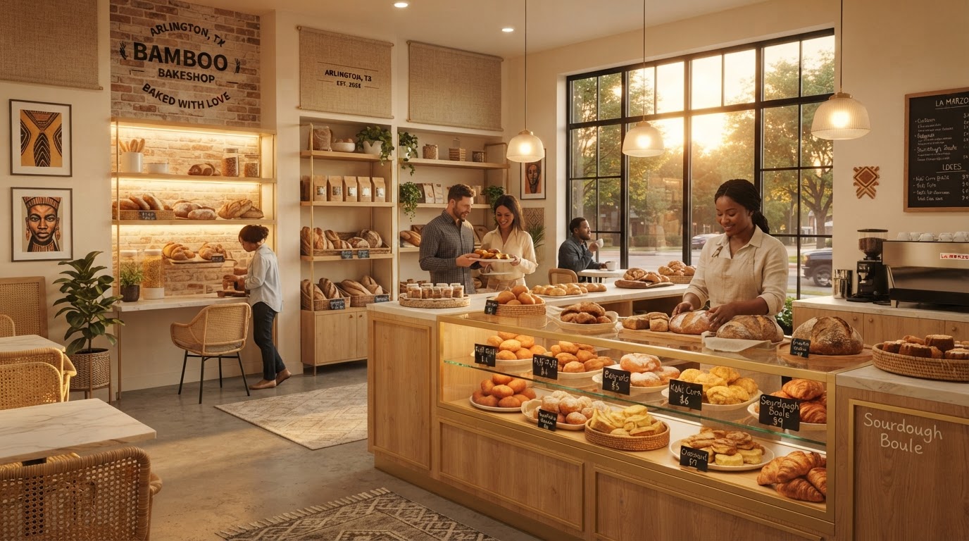 Mesame Bakery storefront interior coming soon to Arlington, Texas