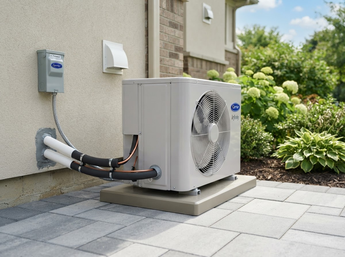HVAC condenser unit installed by Onecall