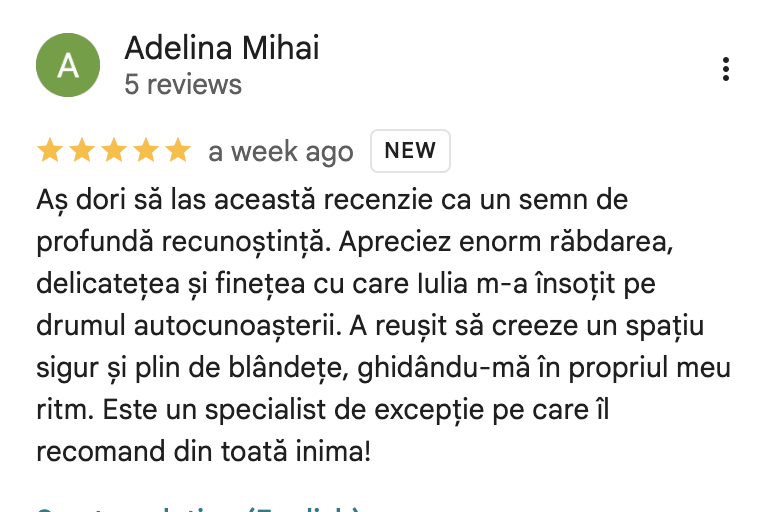Recenzie Google - Adelina Mihai
