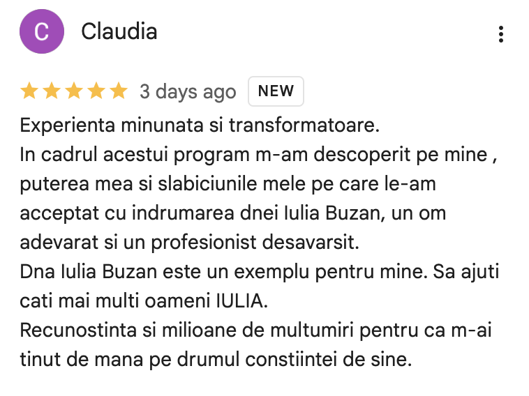 Recenzie Google - Claudia