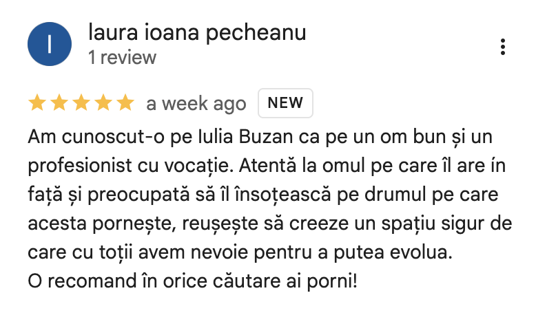 Recenzie Google - laura ioana pecheanu