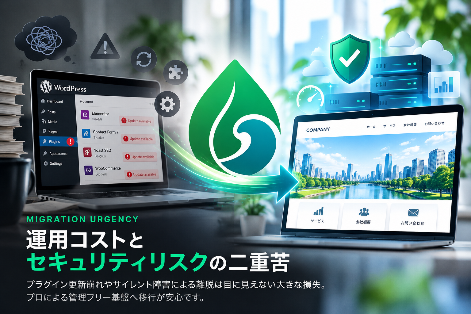 運用コストとセキュリティリスクの二重苦 - WordPressからの移行