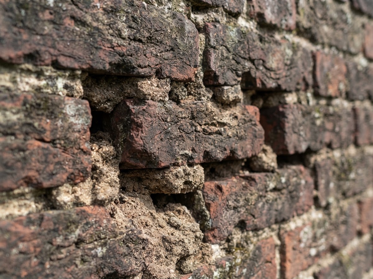 Brick Pointing before — deteriorated condition